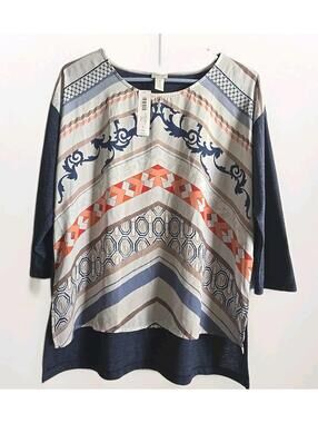 Zenergy By Chico's Tunic Top Women's Size 1 US L NWT
